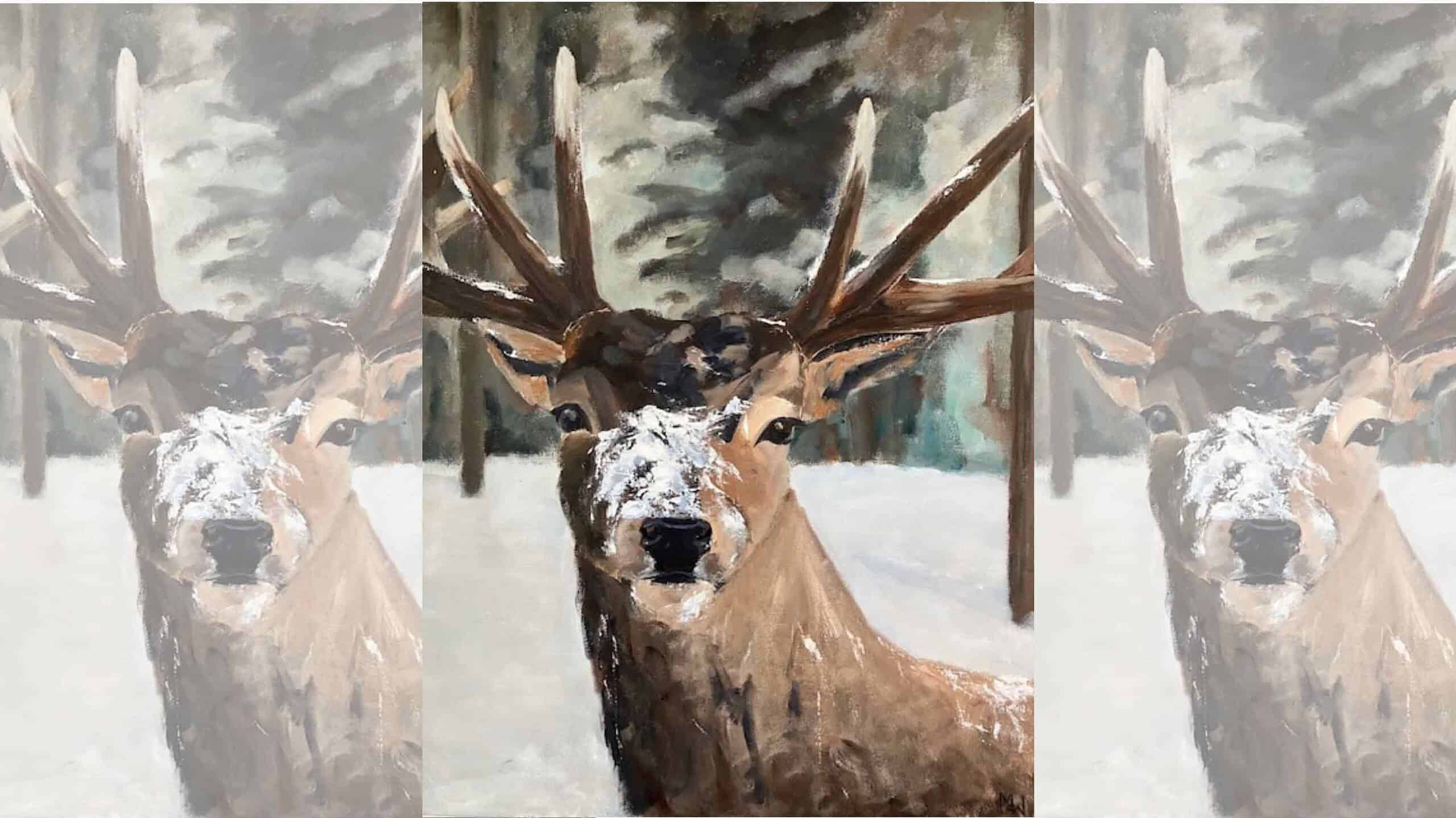 Winterdieren schilderen – door Marijke Binnekamp - foto aangeleverd