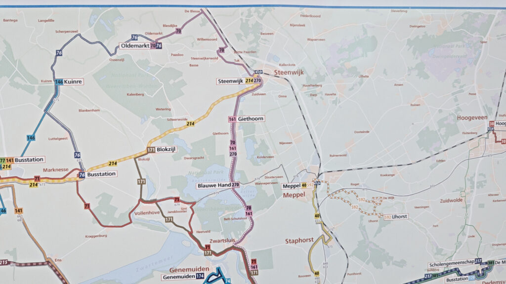 Plattegrond buslijnen RRReis Steenwijk (foto_ De Werven)