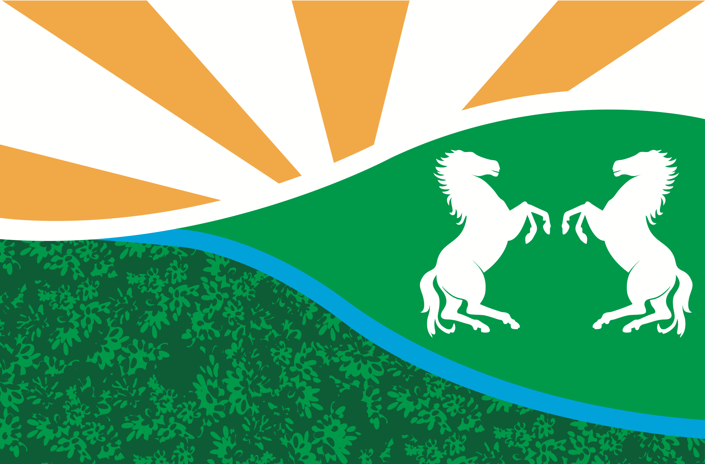 Nieuwe dorpsvlag Witte Paarden Baars (beeld: Buurtvereniging).